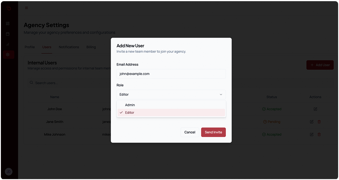 Screenshot: Add New User